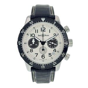Bell & Ross Classic Pilot Steel White Dial 41mm Automatic Mens Watch CLCH-SAP-10